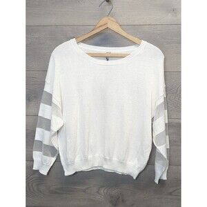 Uniq Long Sleeve Sweater Top With Sheer Sleeves Women's Size Small
